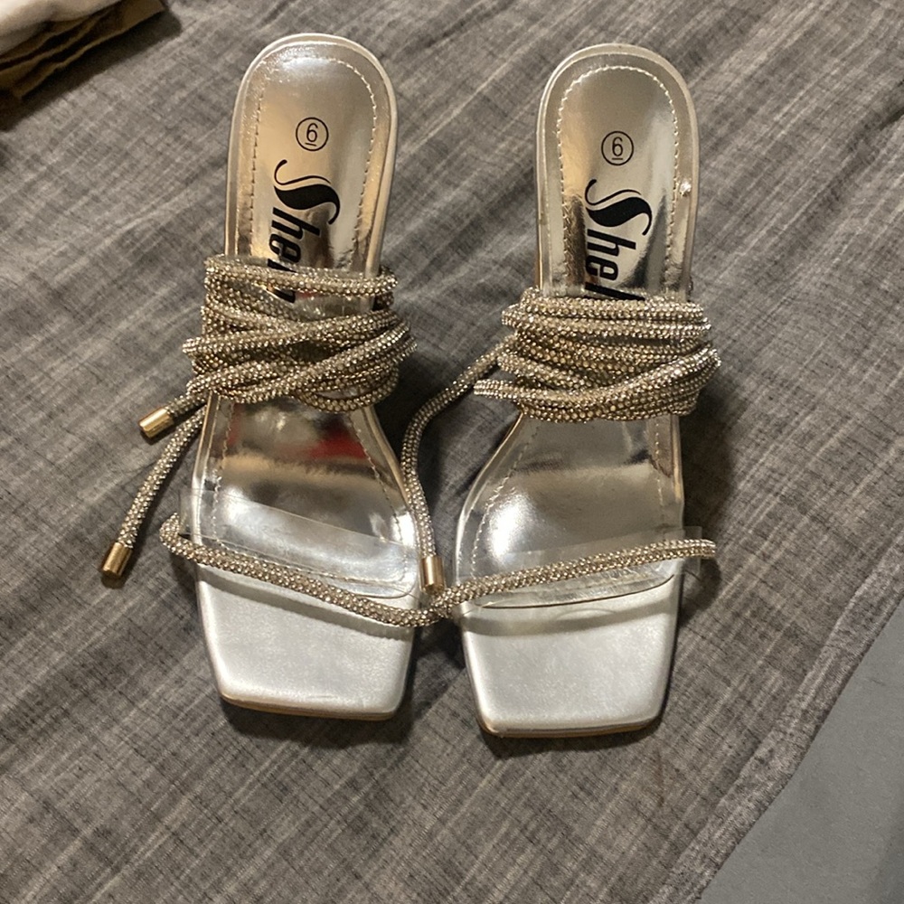 Sandal Heel With Tie Up Bling String - image 2